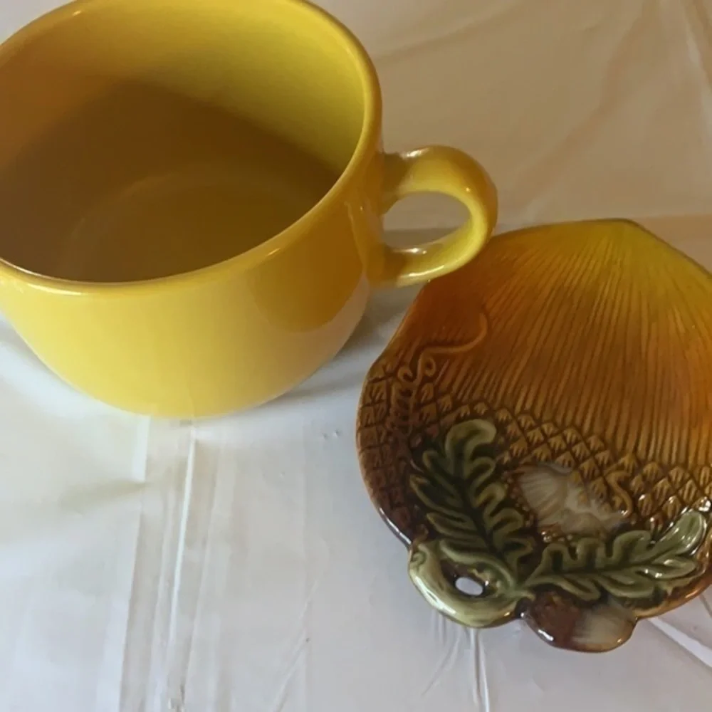 Coffee cup and decorative plate